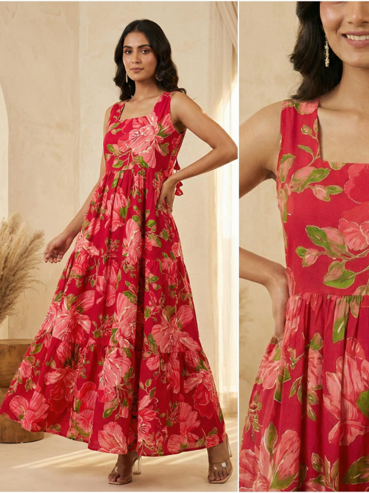 P R Clothing Modern Maxi Dress Collection | Cotton Sleeveless Dresses with Dori Back | M to XXL | 20 Designs