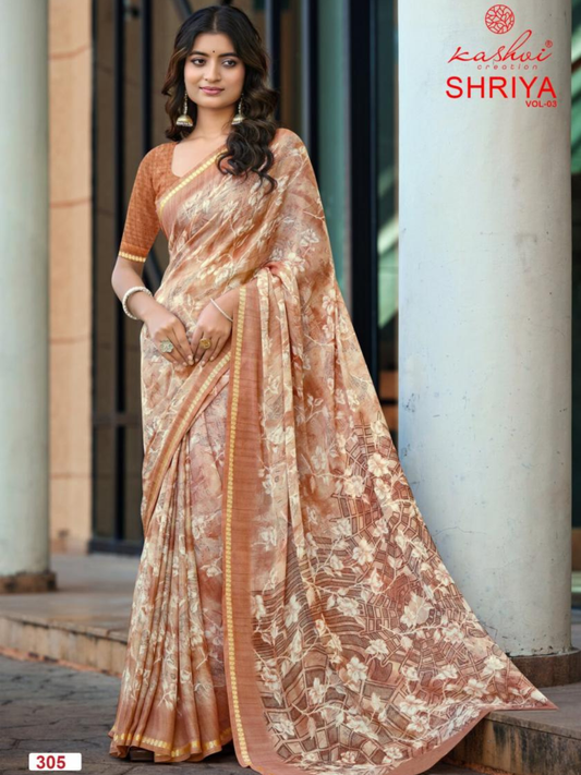 Shriya Vol 3 by Kashvi Creation Dull Moss Viscose Sarees Collection Online