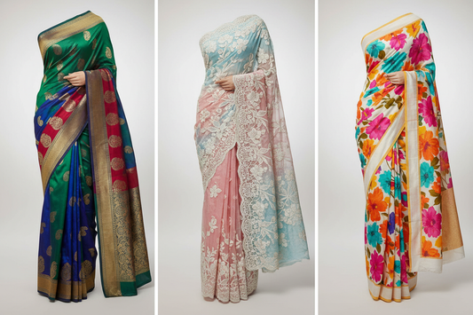 Get Sarees Online | Silk, Plain & Floral Styles