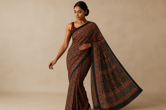 Sarees That Make You Look Slim and Graceful: Block Print Saree & More