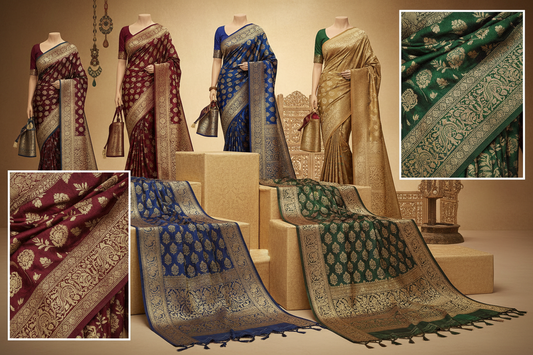 Silk Jamdani Sarees Wedding Saree Styles
