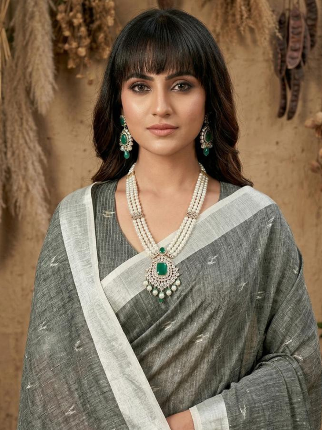 RITIKA by designer fancy Linen Cotton Soft Fabric Saree wholesale, with fancy latkan