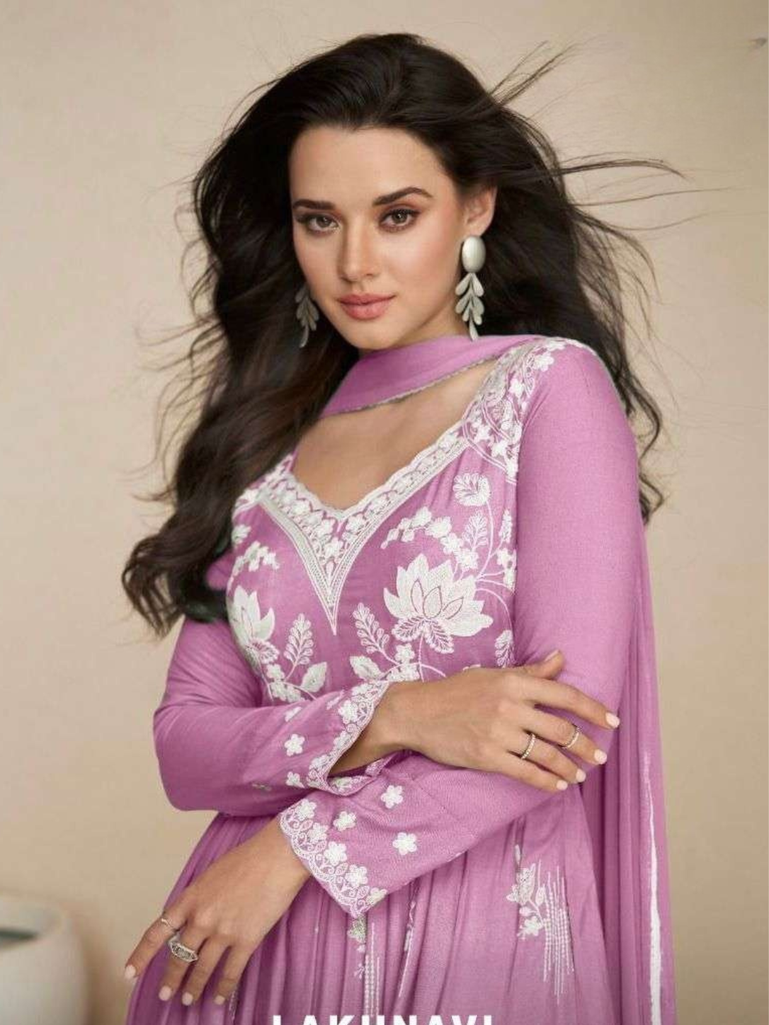 Vamika Lakhnavi Vol 5 Hit List Rayon Embroidered Suit Set with Nazmin Dupatta (5 Pcs)