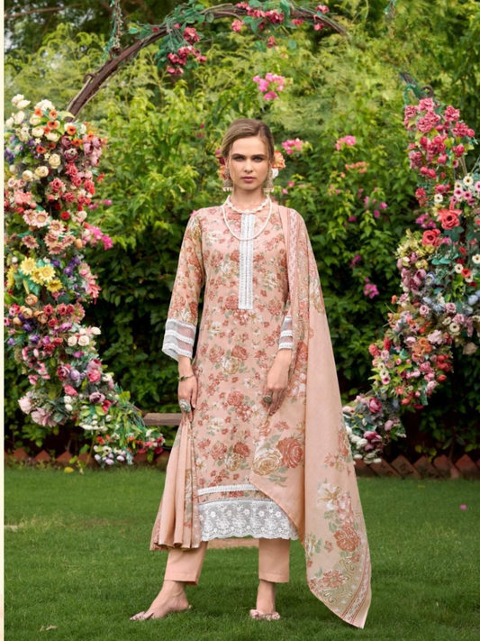 Zulfat Sadabahaar Pure Cotton Designer Suit Set with Embroidery & Dupatta (6 Designs)