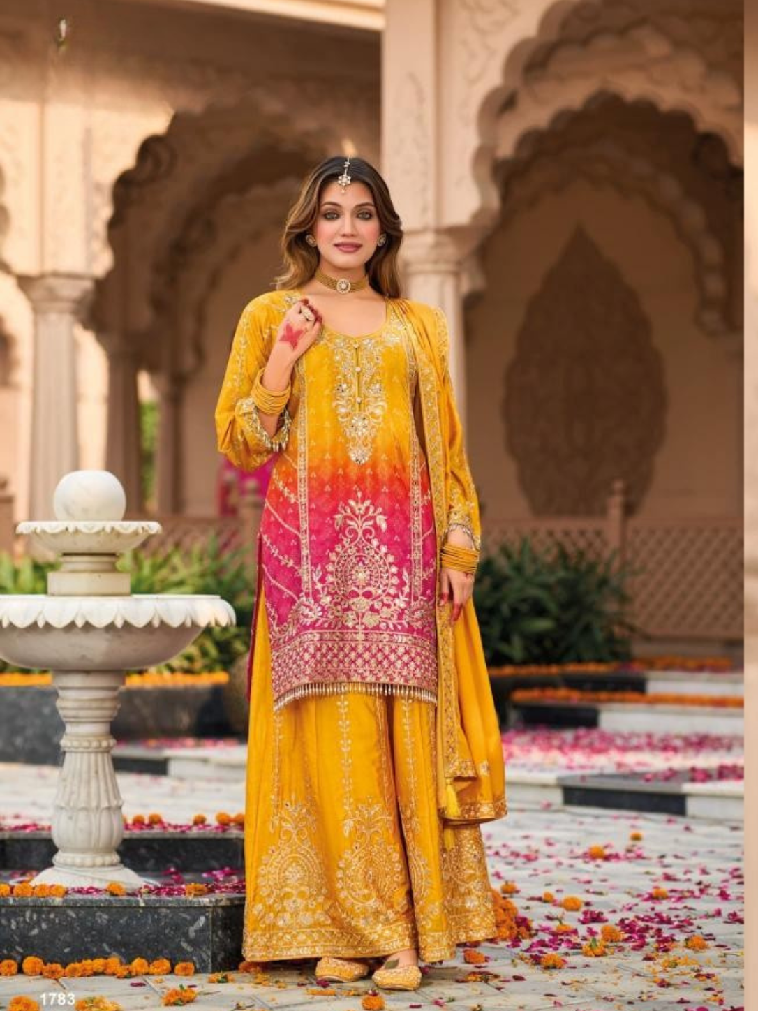 Eba Lifestyle Rangeen Chinon Embroidered Designer Suit Set with Dupatta (3 Pcs)