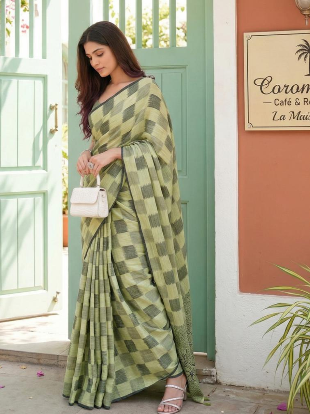 VANYA by fancy designer soft Linen Cotton Soft Fabric Saree wholesale with fancy latkan