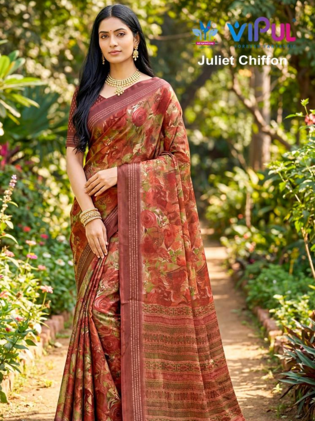 vipul fashion juliet chiffon 35497 chiffon sarees best for summers