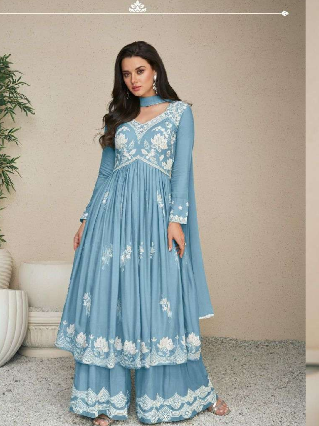 Vamika Lakhnavi Vol 5 Hit List Rayon Embroidered Suit Set with Nazmin Dupatta (5 Pcs)