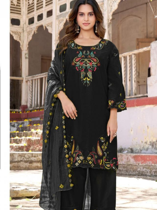 Khas 407A-D Cotton Suit Set | Cambric Embroidered Kurti with Farshi Salwar & Dupatta | XL & XXL | Viral Collection