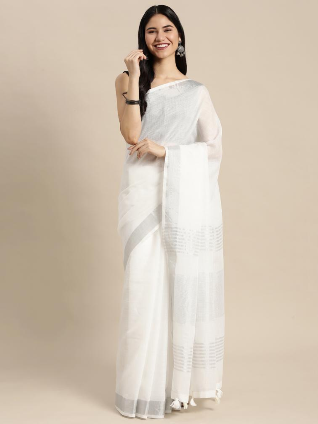 FINLAND by Astita fancy linen cotton Fabric saree wholesale, with latkan