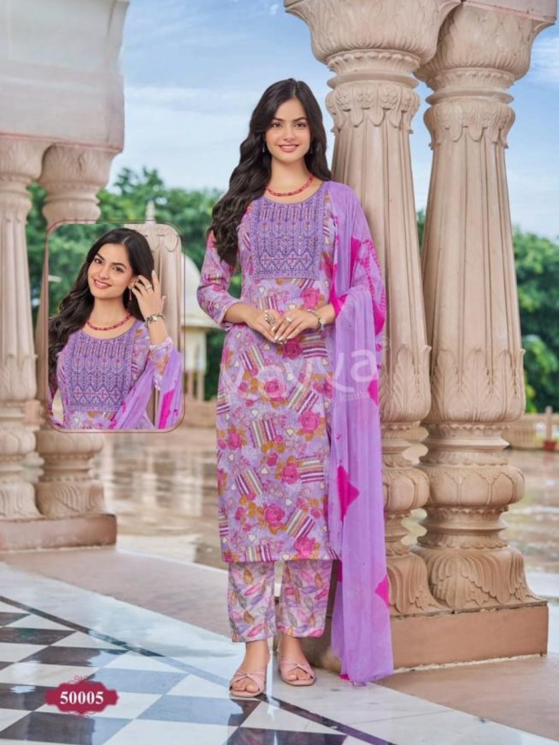 Kavya by Kanika DEEPIKA Vol 50 Capsule Kurti Set | Nazleen Dupatta with Pant | M & L | 10 Pcs Ready Stock
