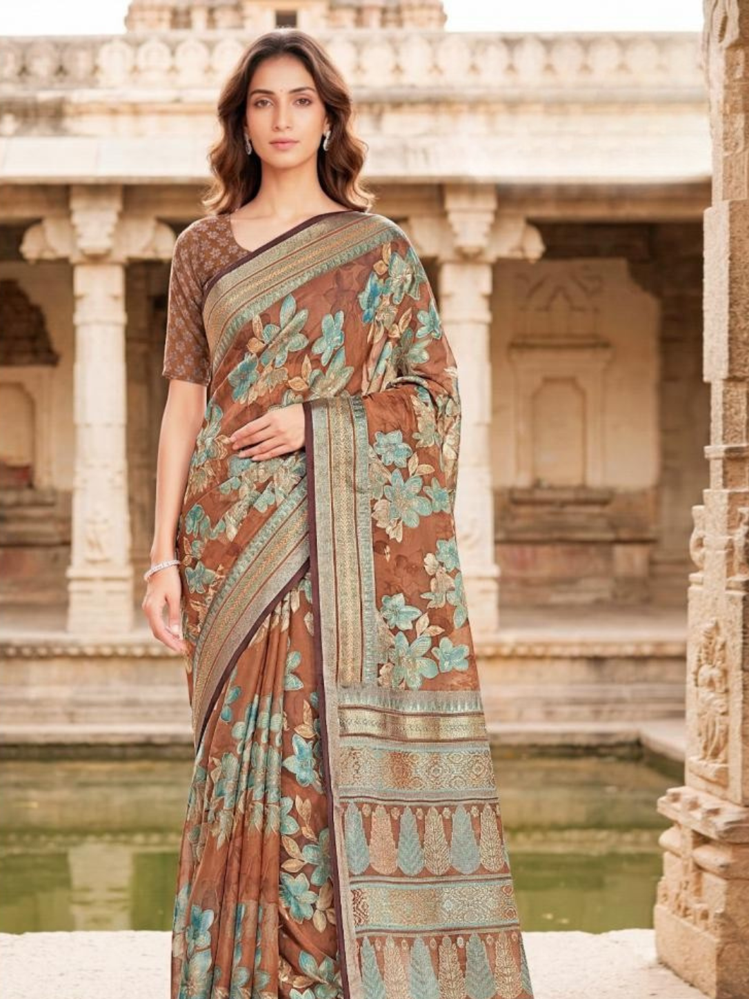 Vipul Fashion Brasso Single New Design Saree – Stylish Party Wear at Best Price
