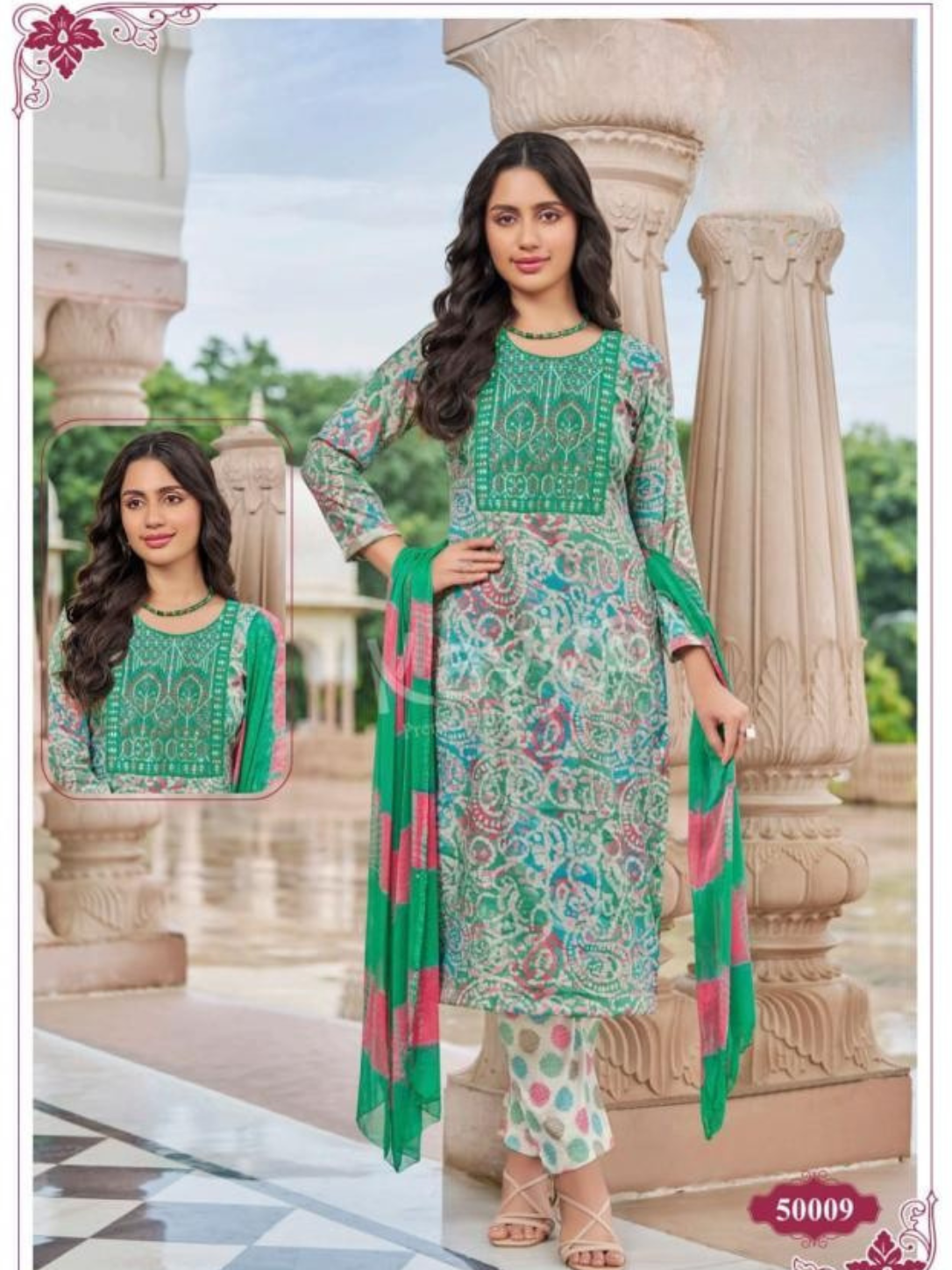 Kavya by Kanika DEEPIKA Vol 50 Capsule Kurti Set | Nazleen Dupatta with Pant | M & L | 10 Pcs Ready Stock