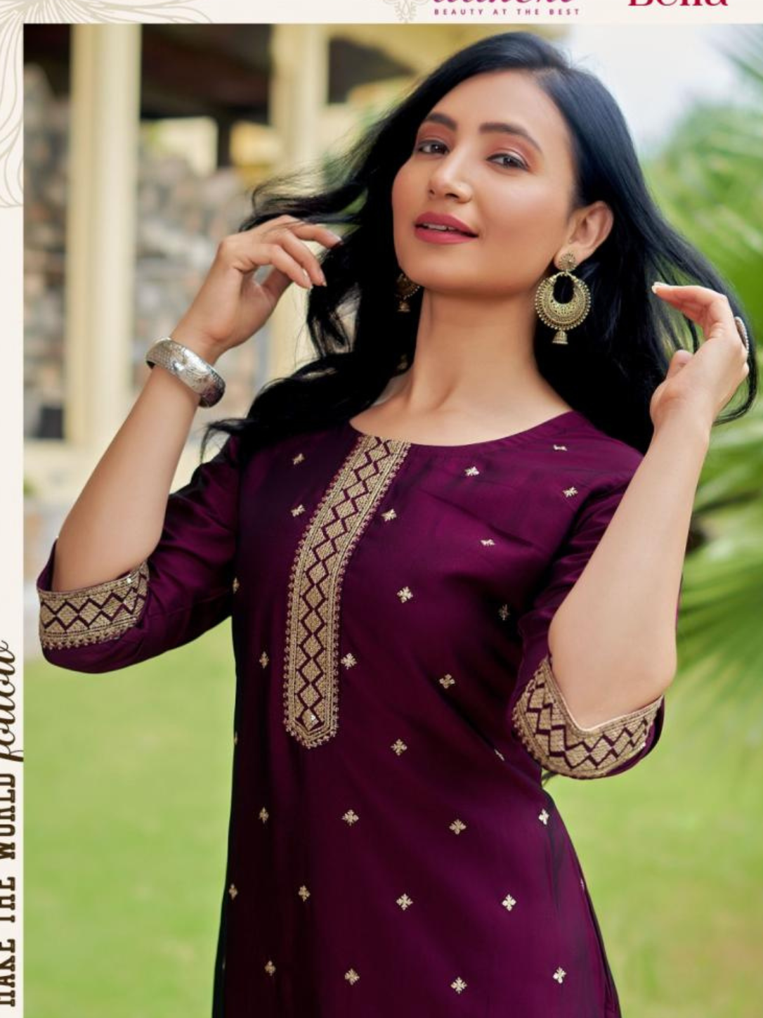 Aanchi BELLA Rangeela Silk Kurti Collection | Fancy Embroidery Straight Cut | M to XXL | 5 Pcs Set