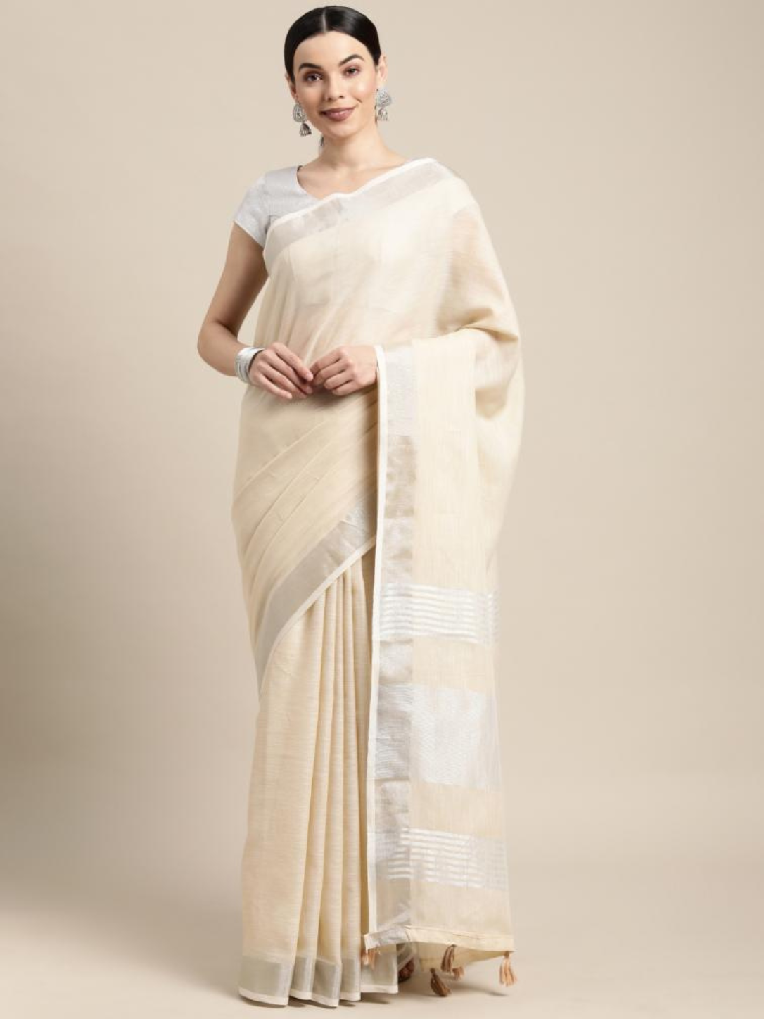 FINLAND by Astita fancy linen cotton Fabric saree wholesale, with latkan