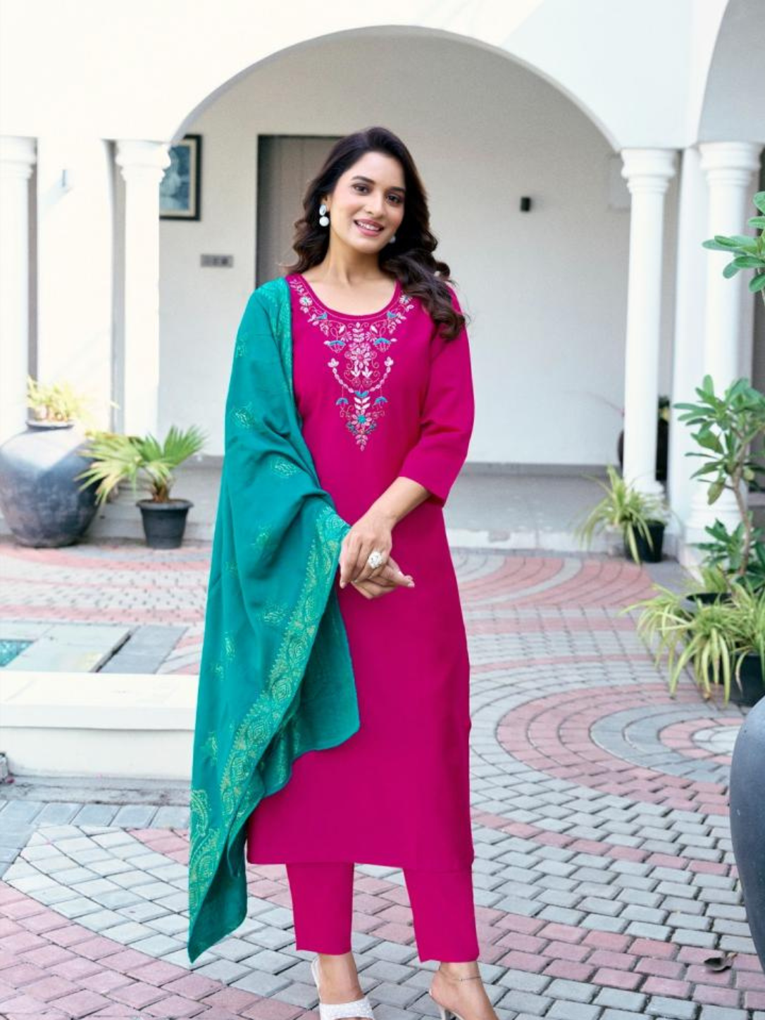 Colour Pix Femina Vol 1 Gadhwal Silk Kurti Pant Dupatta Set with Hand Work (6 Designs)