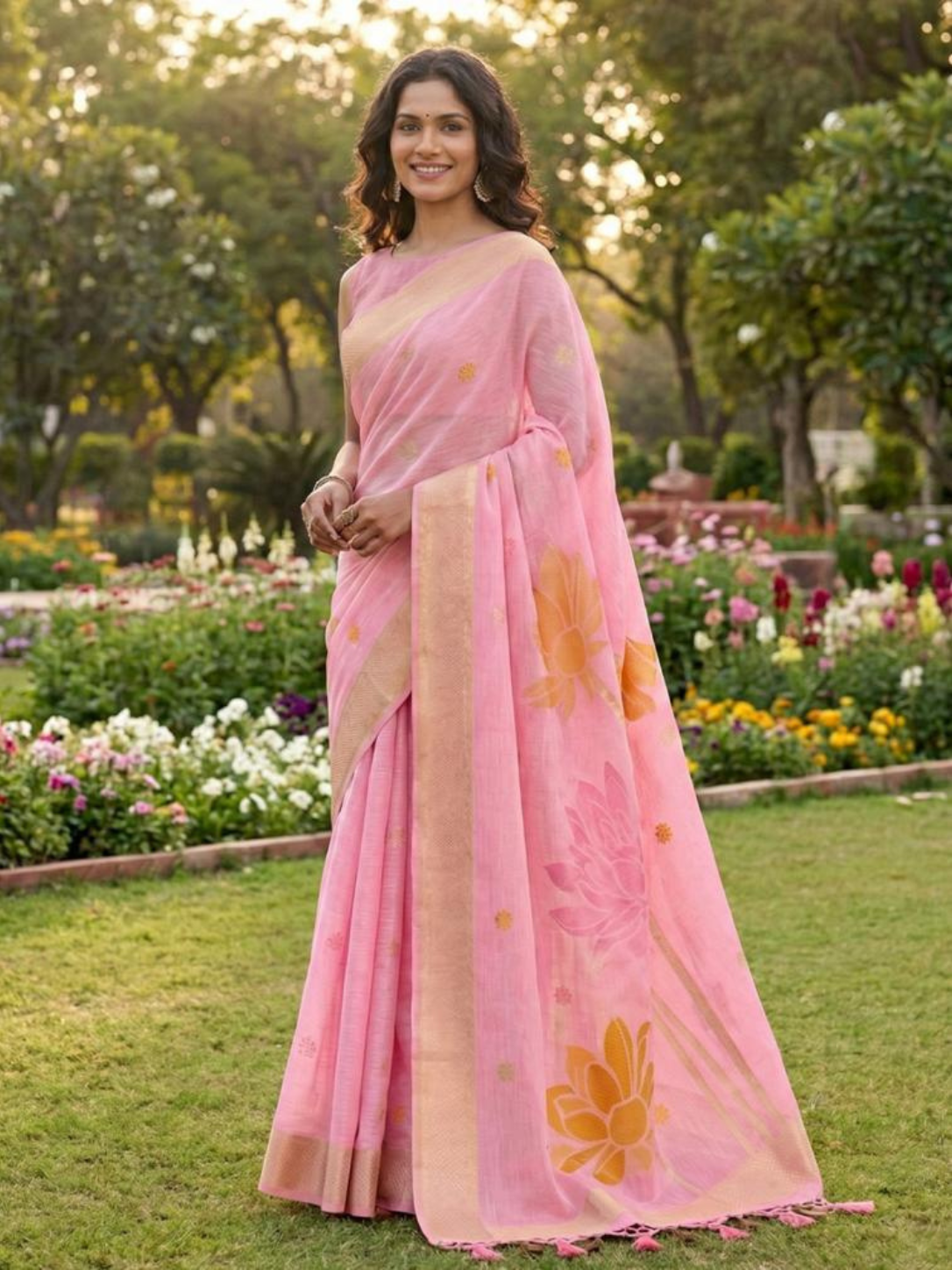 PANKHUDI from Astita's fancy design Soft LINEN COTTON fabric saree wholesale and Fancy Latkan