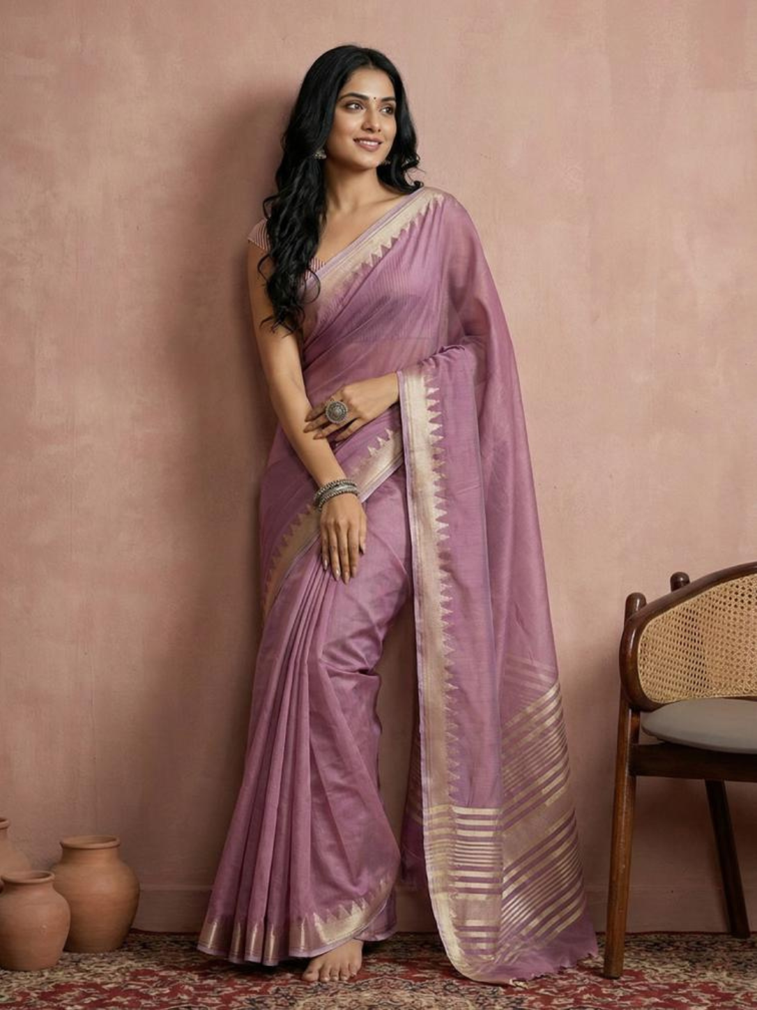 URBAN LOOM VOL 1 – Fancy Designer Cotton Silk Saree with Zari Border & Latkan