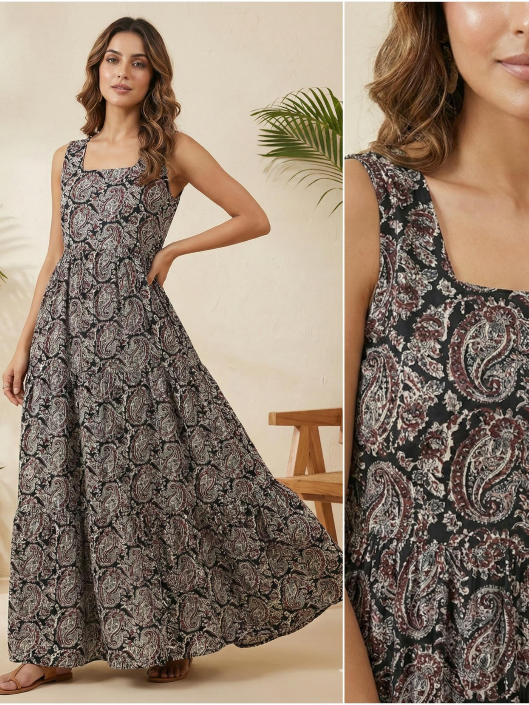 P R Clothing Modern Maxi Dress Collection | Cotton Sleeveless Dresses with Dori Back | M to XXL | 20 Designs