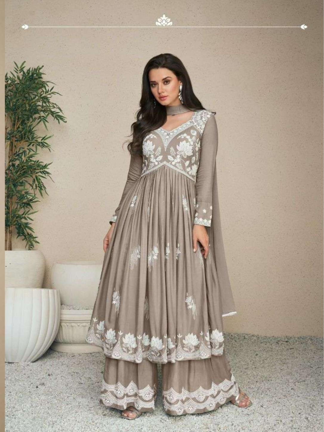 Vamika Lakhnavi Vol 5 Hit List Rayon Embroidered Suit Set with Nazmin Dupatta (5 Pcs)