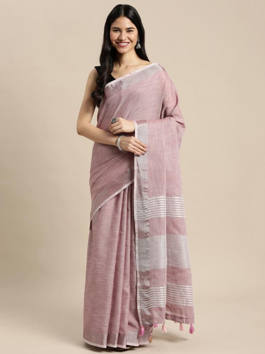 FINLAND by Astita fancy linen cotton Fabric saree wholesale, with latkan