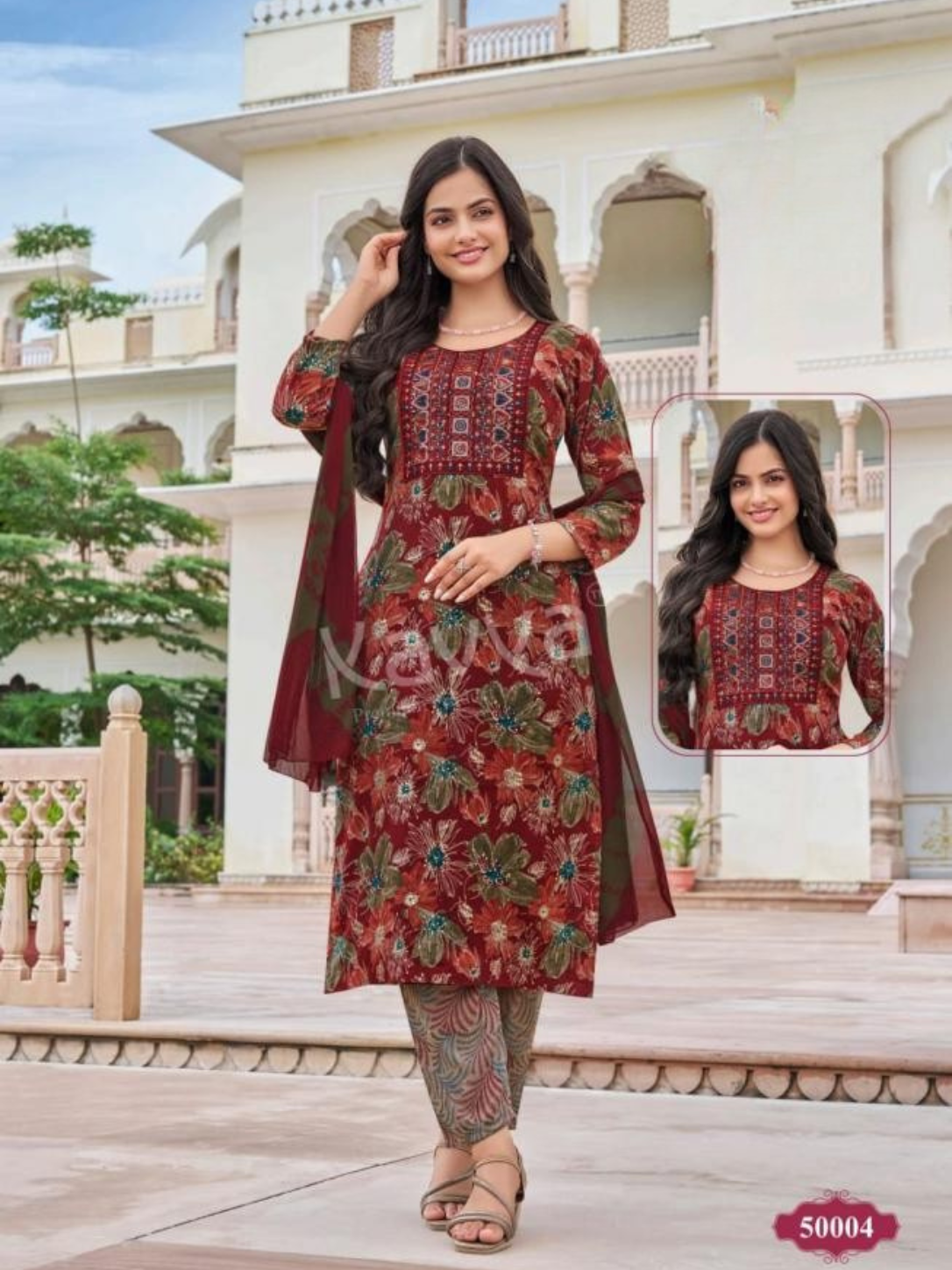 Kavya by Kanika DEEPIKA Vol 50 Capsule Kurti Set | Nazleen Dupatta with Pant | M & L | 10 Pcs Ready Stock
