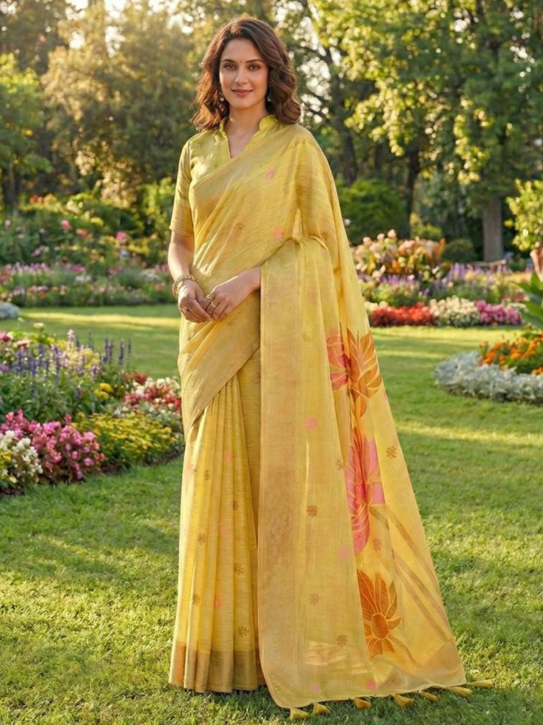 PANKHUDI from Astita's fancy design Soft LINEN COTTON fabric saree wholesale and Fancy Latkan
