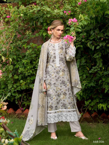 Zulfat Sadabahaar Pure Cotton Designer Suit Set with Embroidery & Dupatta (6 Designs)