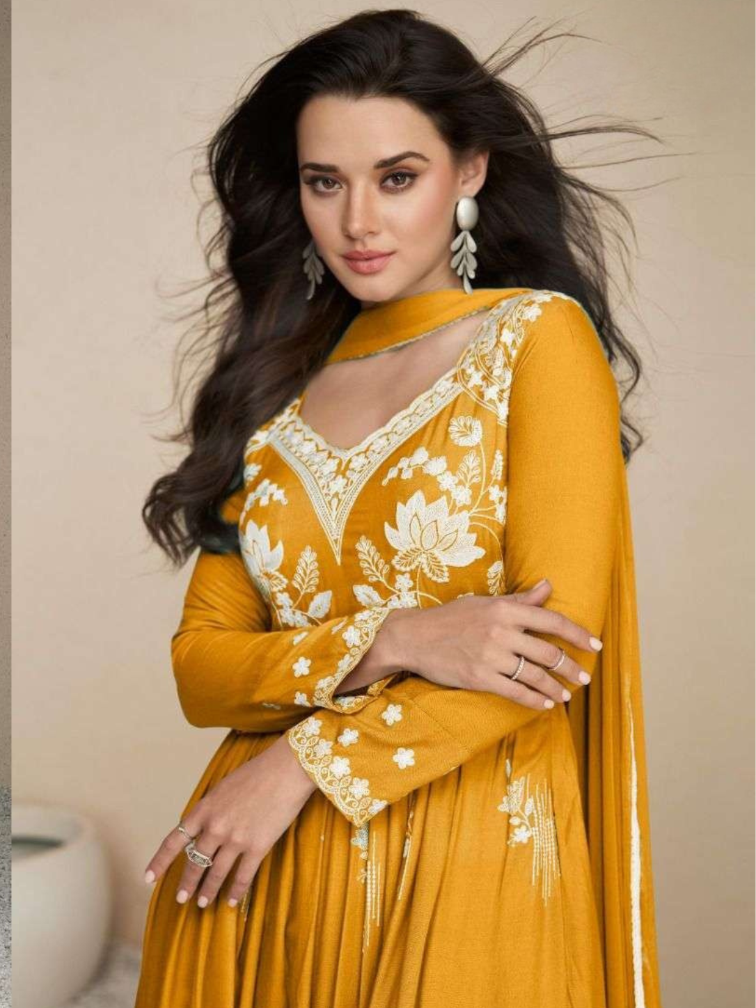 Vamika Lakhnavi Vol 5 Hit List Rayon Embroidered Suit Set with Nazmin Dupatta (5 Pcs)