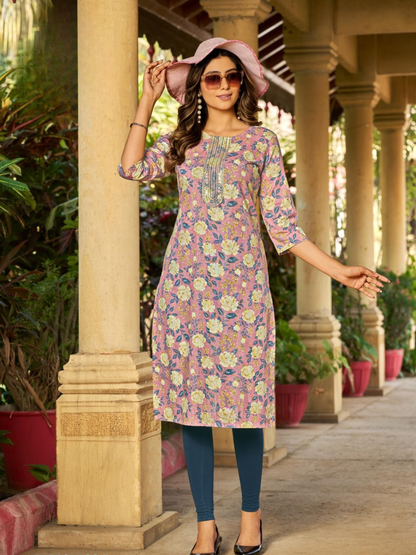 Passion Tree Pahel Vol 2 Cotton Printed Straight Tops with Embroidery (10 Designs)