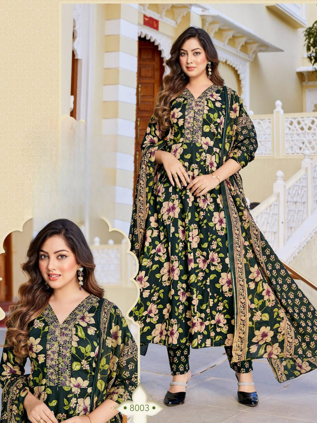 Radhika Lifestyle BLOSSOM Vol 8 Cotton Suit Set | Embroidered Printed Kurti with Dupatta | S to 5XL | 8 Designs