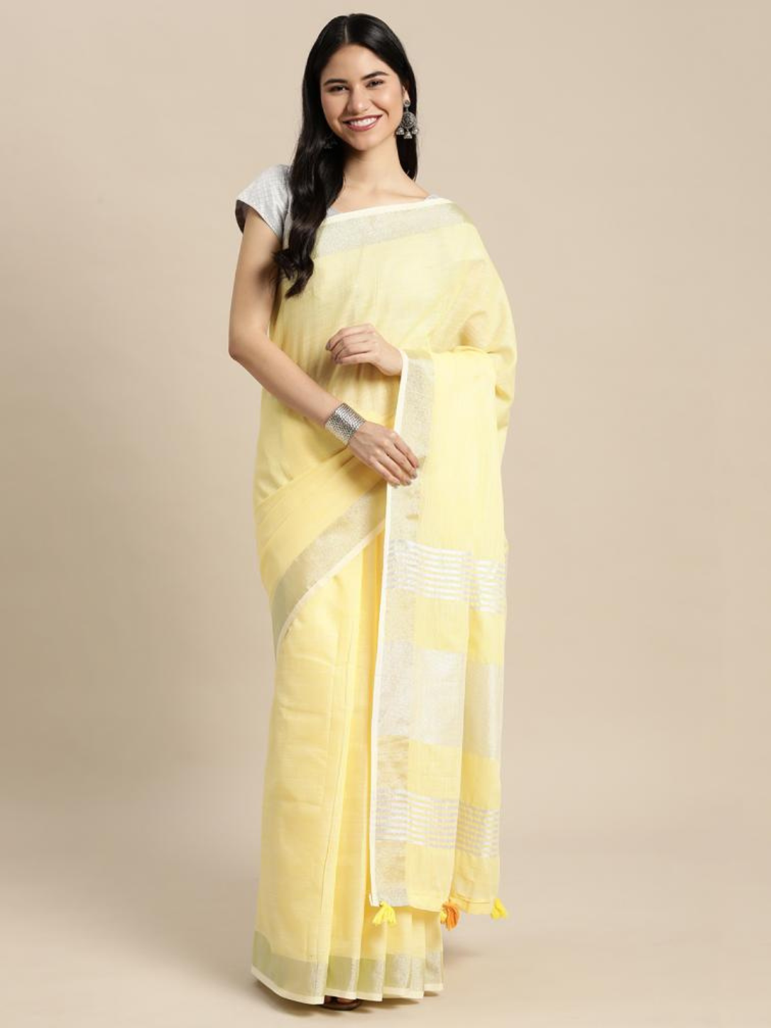 FINLAND by Astita fancy linen cotton Fabric saree wholesale, with latkan