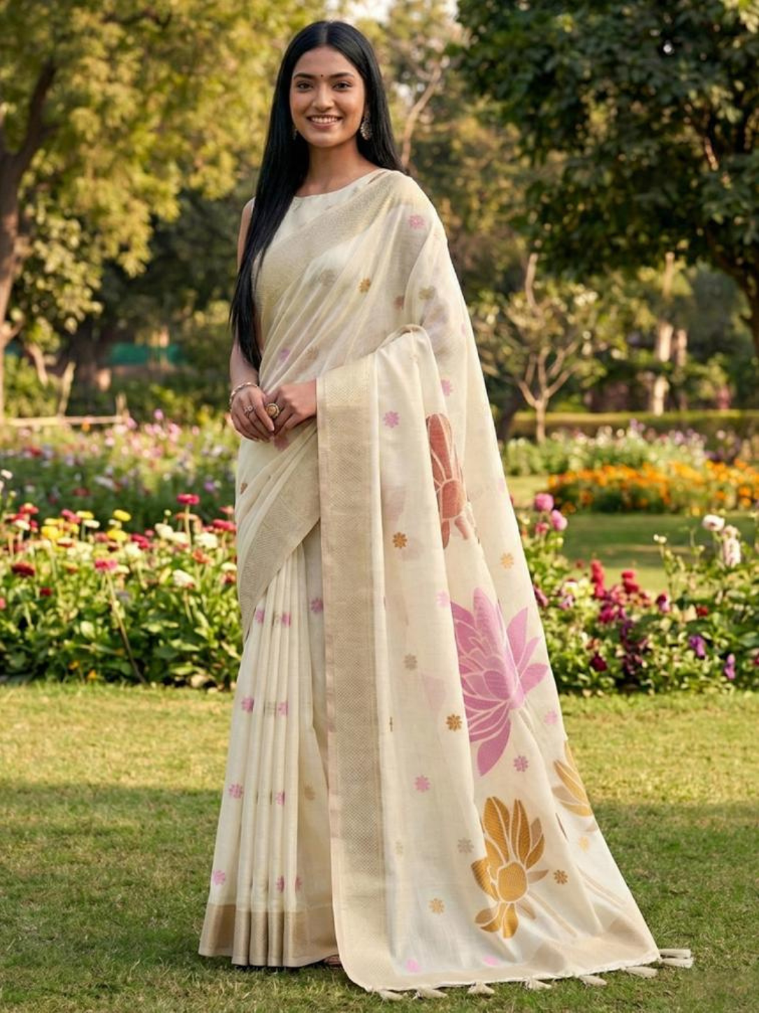 PANKHUDI from Astita's fancy design Soft LINEN COTTON fabric saree wholesale and Fancy Latkan
