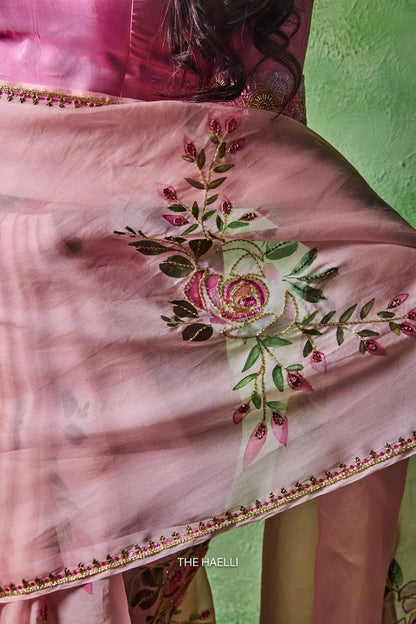 Premium Soft Tabby Floral & Sparrow Print Saree with Cutdana Handwork | Designer Party Wear, Wedding & Festive Saree with Jalpari Silk Blouse