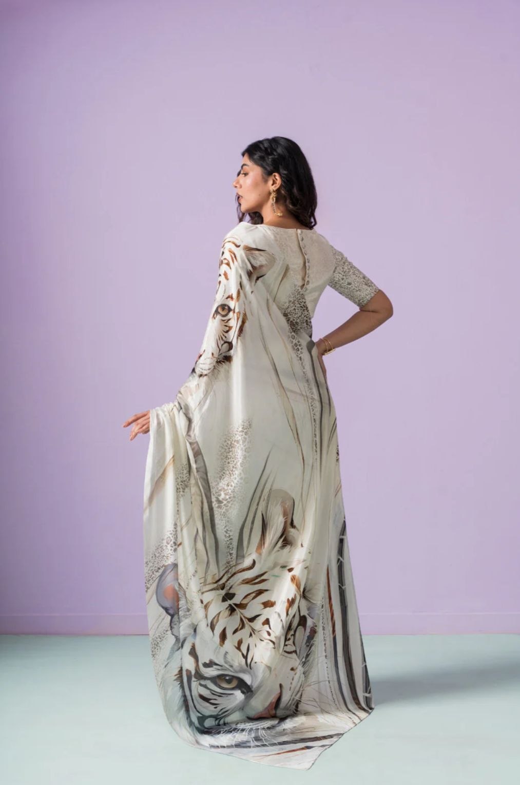 Premium Original Japan Satin Saree with Digital Print | Designer Party Wear, Wedding & Festive Saree with Matching Blouse