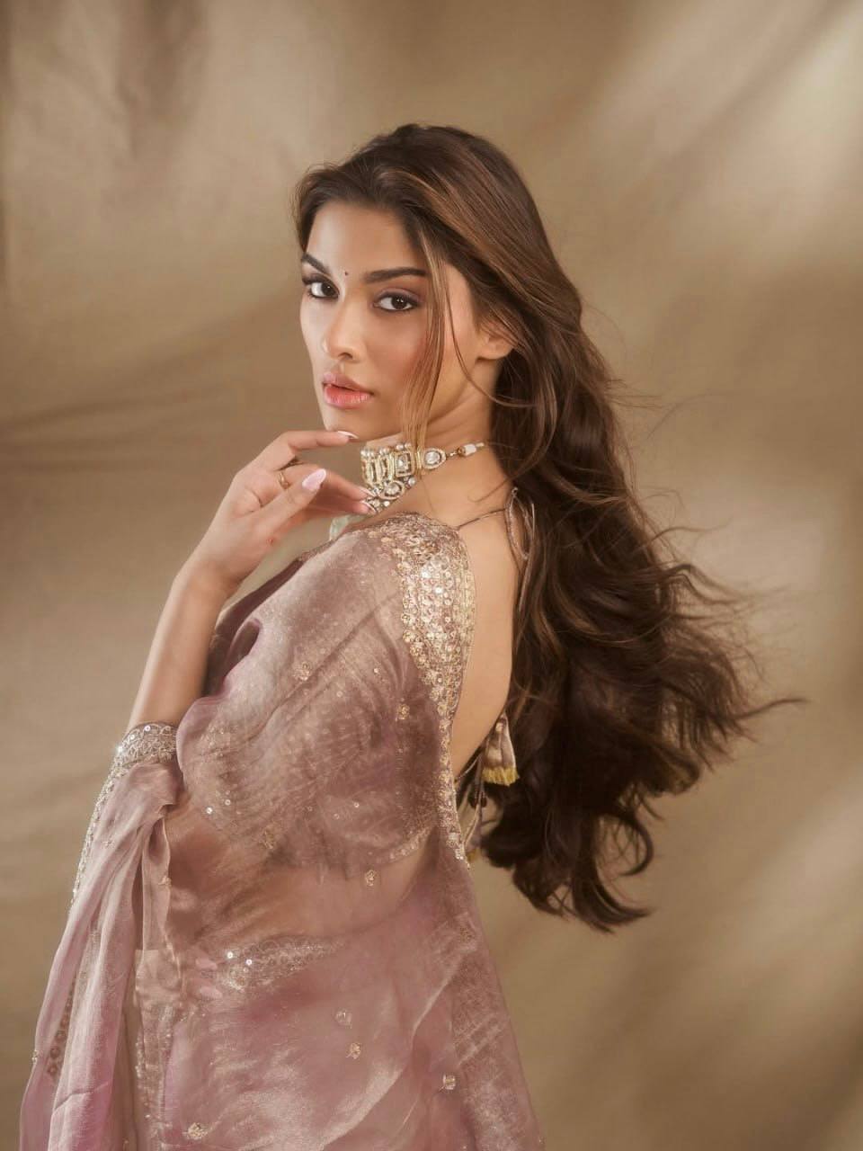 Premium Tissue Salsa Crush Saree with Thread & Sequin Work | RO17532