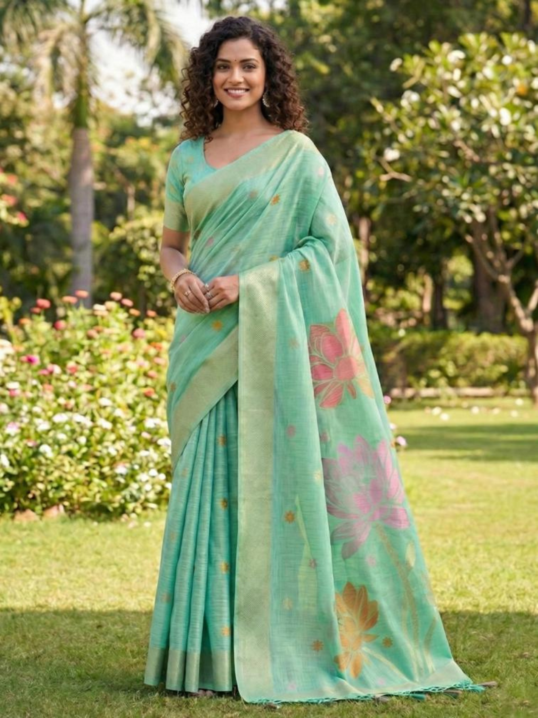 PANKHUDI from Astita's fancy design Soft LINEN COTTON fabric saree wholesale and Fancy Latkan
