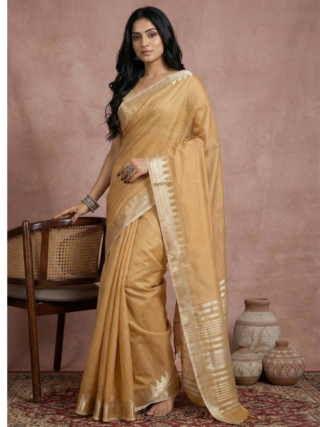 URBAN LOOM VOL 1 – Fancy Designer Cotton Silk Saree with Zari Border & Latkan