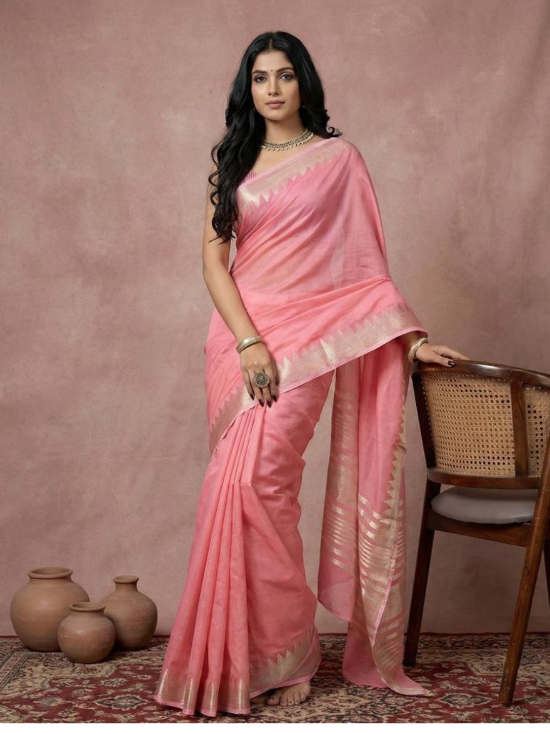 URBAN LOOM VOL 1 – Fancy Designer Cotton Silk Saree with Zari Border & Latkan