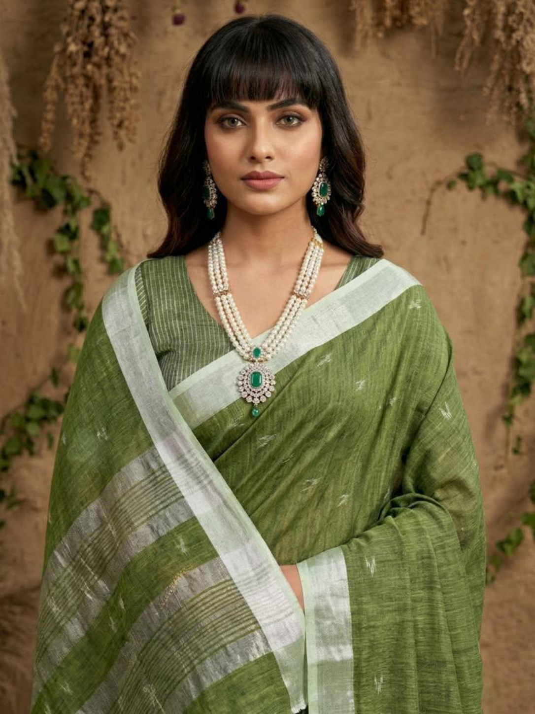 RITIKA by designer fancy Linen Cotton Soft Fabric Saree wholesale, with fancy latkan