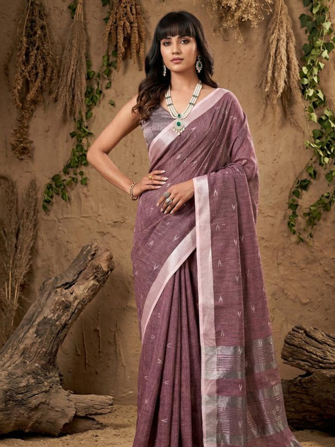 RITIKA by designer fancy Linen Cotton Soft Fabric Saree wholesale, with fancy latkan