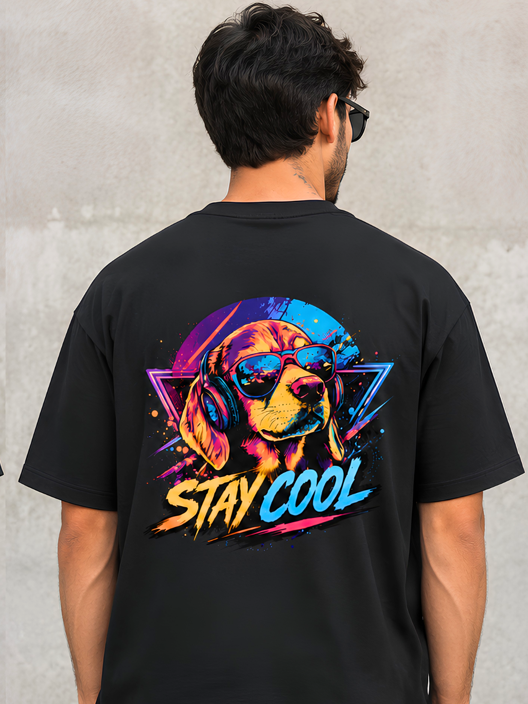 Stay Cool Neon Dog Graphic T-Shirt – Premium 100% Cotton Unisex Tee (180 GSM)