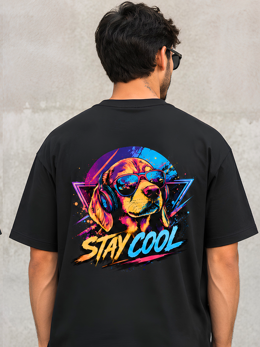 Stay Cool Neon Dog Graphic T-Shirt – Premium 100% Cotton Unisex Tee (180 GSM)