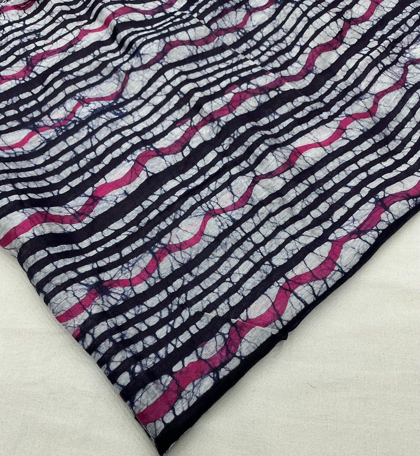 Premium Hand Block Printed Chanderi Cotton Saree – Batik & Ajrakh Design
