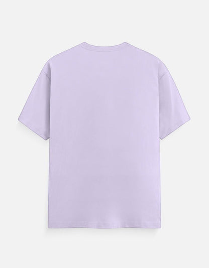 AMA B Abstract Portrait Graphic T-Shirt in light purple cotton with short sleeves and crew neck.