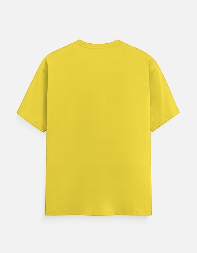 AMA B Abstract Portrait Graphic T-Shirt in yellow, made of cotton, featuring a colorful abstract portrait design.