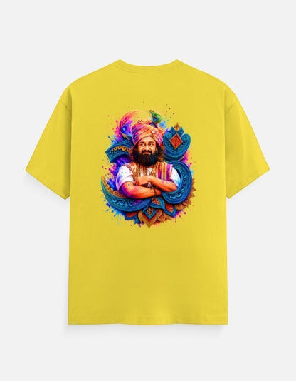 AMA B Unisex Classic Crew T-Shirt in yellow, 100% cotton, featuring a vibrant graphic of a man in a turban.