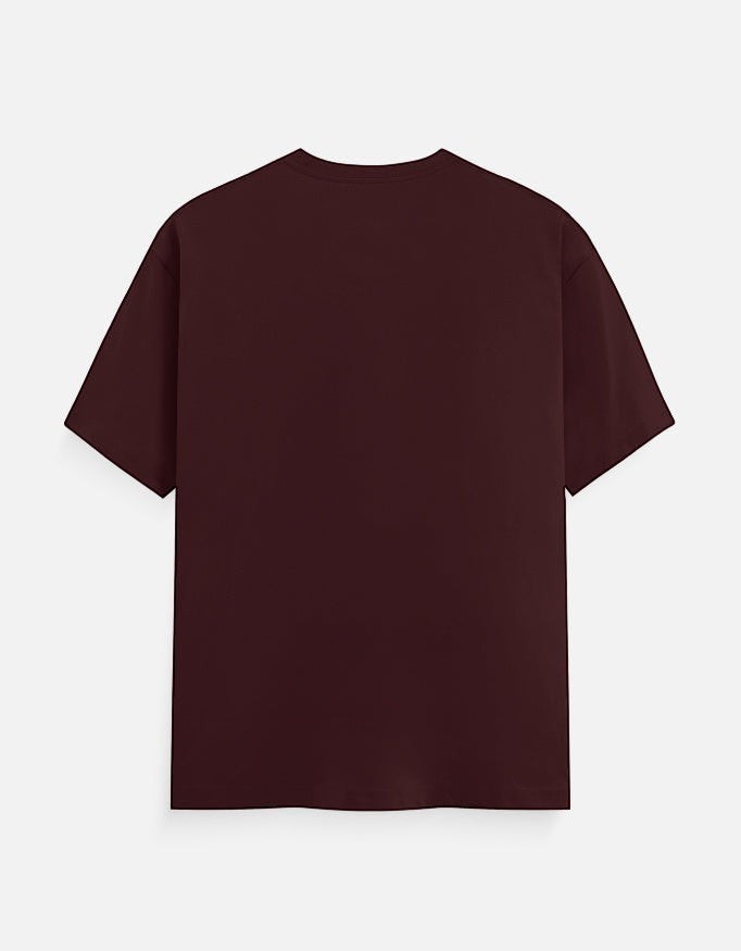 AMAB men's burgundy cotton short sleeve graphic t-shirt with crew neck