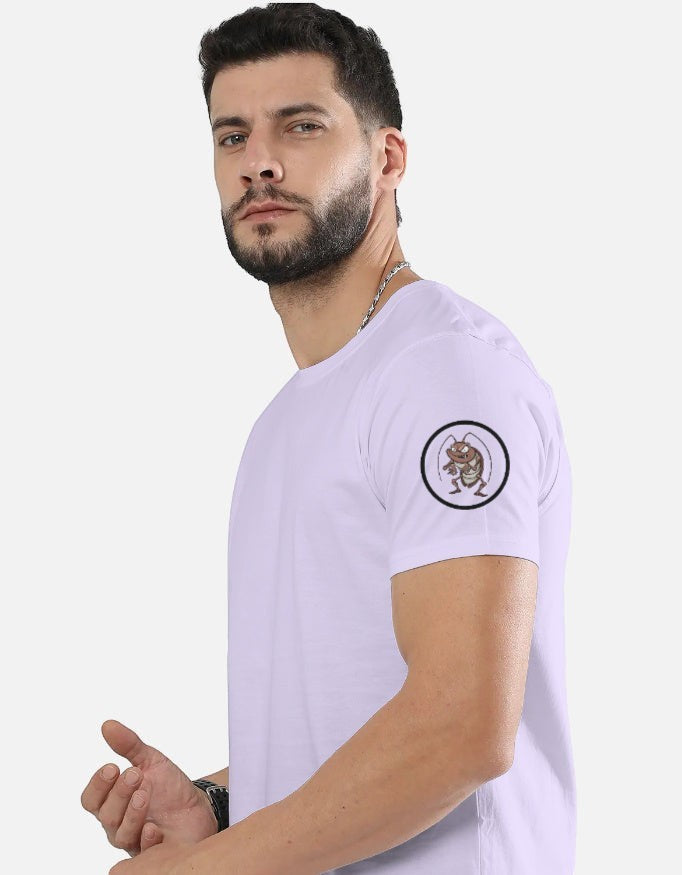 AMA B Graphic Print Oversized Cotton T-Shirt with a cartoon cockroach graphic on the left sleeve.