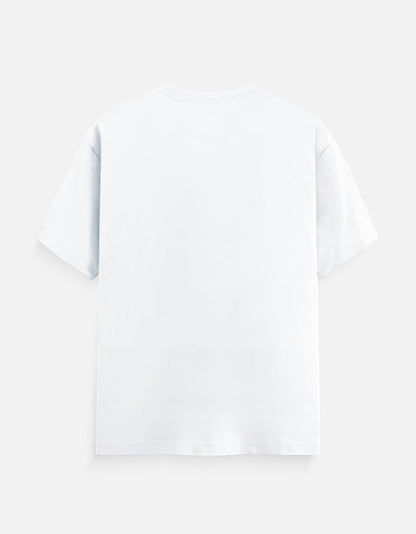 AMA B Graphic Print Oversized Cotton T-Shirt in yellow, featuring a relaxed fit and crew neck.